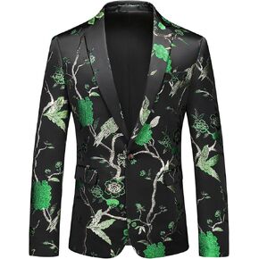 Rogers & Morris Blazer for Men Casual Slim fit Suit Jacket Dress Party Floral Men's Sport Coat Chaqueta de Traje para Hombre in Kuwait