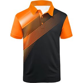 SCODI Mens Golf Shirt Moisture Wicking Performance Sport Short Sleeve Print Golf Polo Shirts for Men