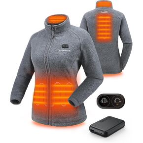 HEWINZE Heated Fleece Jacket for Men - Electric Dual-Control Heated Jacket with 7.4V Battery Pack