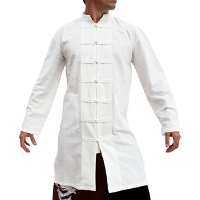 Svenine Long Chinese Jacket Handmade Kung Fu Tai Chi Shirt with Waist Pockets in Kuwait