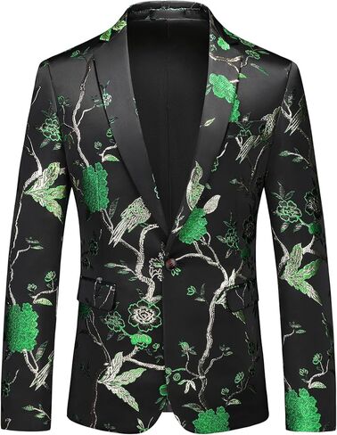 Rogers & Morris Blazer for Men Casual Slim fit Suit Jacket Dress Party Floral Men's Sport Coat Chaqueta de Traje para Hombre in Kuwait