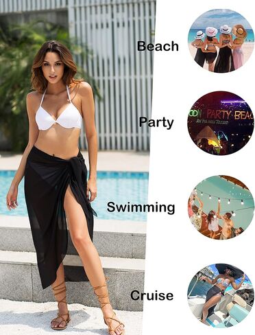 LIENRIDY Women's Swimsuit Cover Up Summer Beach Wrap Skirt Swimwear Bikini Cover-ups in Saudi Arabia