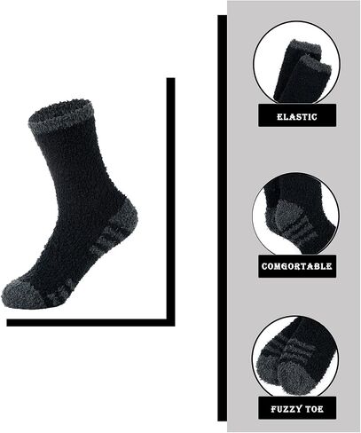 Century Star Fuzzy Socks Cozy Fluffy Warm Socks for Men Super Soft Winter Indoors Home Sleeping Christmas Socks in Saudi Arabia