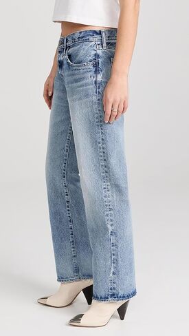 بنطال الجينز النسائي MV Joelton من MOUSSY VINTAGE ذو قصة مستقيمة ومنخفضة in Kuwait