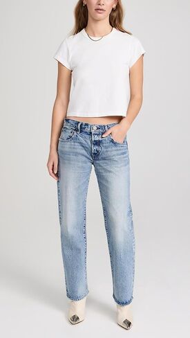 بنطال الجينز النسائي MV Joelton من MOUSSY VINTAGE ذو قصة مستقيمة ومنخفضة in Kuwait