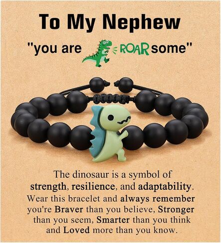 Dinosaur Bracelet for Son/Grandson/Nephew/Brother on Valentines Day/Christmas/Birthday Graduation in Kuwait