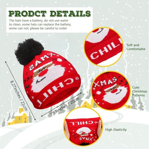 Chuarry 24 Pcs Unisex Christmas Beanie Bulk Winter Warm Knitted Santa Hat Xmas Acrylic Knit Beanies Caps for Kids Women Men New Year Party Gifts, 24 in Saudi Arabia