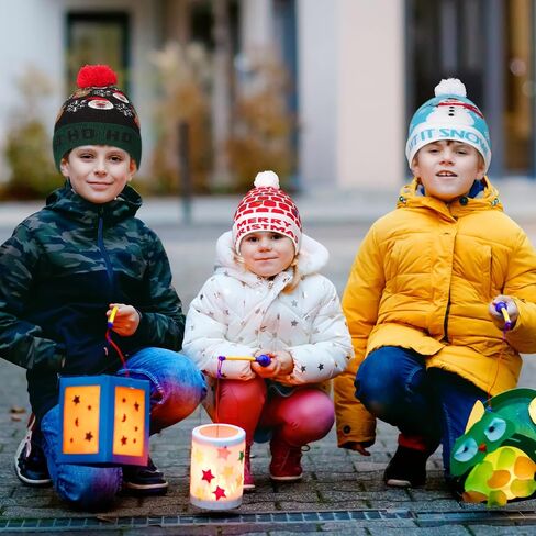 Chuarry 24 Pcs Unisex Christmas Beanie Bulk Winter Warm Knitted Santa Hat Xmas Acrylic Knit Beanies Caps for Kids Women Men New Year Party Gifts, 24 in Saudi Arabia