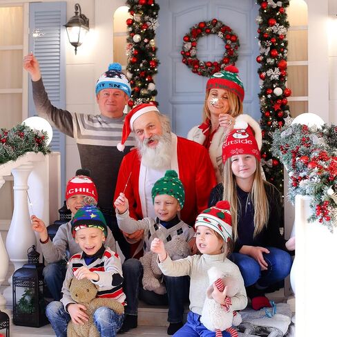 Chuarry 24 Pcs Unisex Christmas Beanie Bulk Winter Warm Knitted Santa Hat Xmas Acrylic Knit Beanies Caps for Kids Women Men New Year Party Gifts, 24 in Saudi Arabia