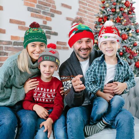 Chuarry 24 Pcs Unisex Christmas Beanie Bulk Winter Warm Knitted Santa Hat Xmas Acrylic Knit Beanies Caps for Kids Women Men New Year Party Gifts, 24 in Saudi Arabia