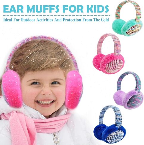 FYBW مجموعة قفازات الأذن للأطفال، أغطية للأذنين دافئة قابلة للتعديل في الشتاء للأطفال في الهواء الطلق الطقس البارد in Kuwait