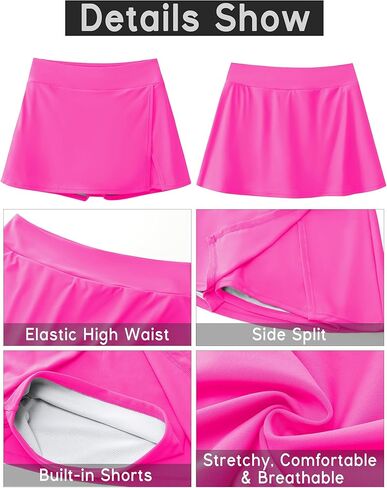 GRAPENT تنورة سباحة قيعان للنساء ملابس سباحة بيكيني عالية الخصر من الجانب السفلي سبليت ثوب السباحة التنانير مع شورت بويشورت in Kuwait