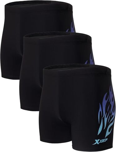 KANAV 3 Pack Men's Athletic Square Leg Swimsuit Jammers Durable Compression Swim Briefs Training Bathing Swimming Shorts in Saudi Arabia