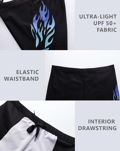 KANAV 3 Pack Men's Athletic Square Leg Swimsuit Jammers Durable Compression Swim Briefs Training Bathing Swimming Shorts in Saudi Arabia