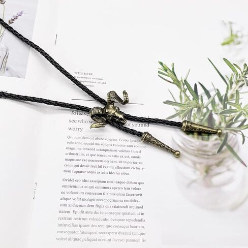 JPJZY BRBAM Western Cowboy Skull Bolo Tie Characteristic Skeleton Pendant Bolo Tie Necktie for Men's Jewelry Collection in Saudi Arabia