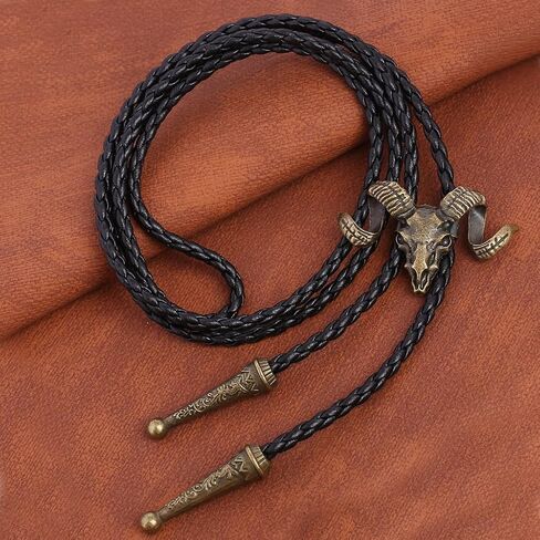 JPJZY BRBAM Western Cowboy Skull Bolo Tie Characteristic Skeleton Pendant Bolo Tie Necktie for Men's Jewelry Collection in Saudi Arabia