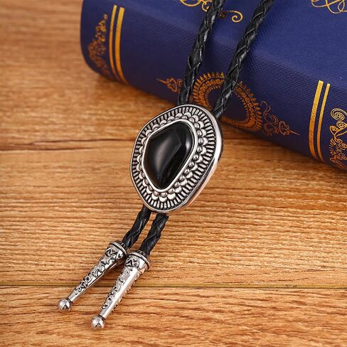Doitby Turquoise Bolo Tie for Men, Leather Braided Necktie Western Cowboy Bola Tie Costume Accessories for Men Women in Kuwait