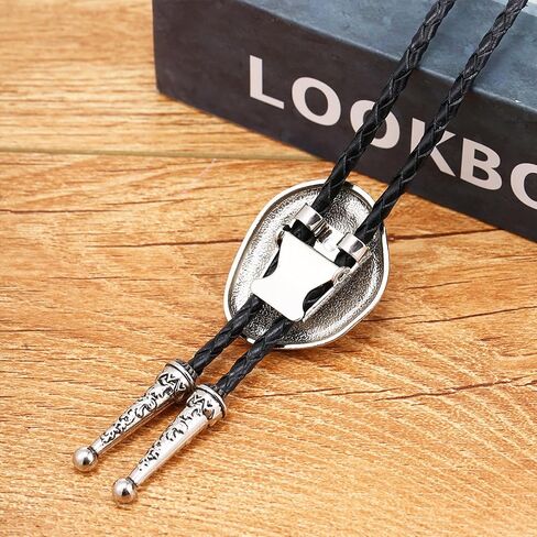 Doitby Turquoise Bolo Tie for Men, Leather Braided Necktie Western Cowboy Bola Tie Costume Accessories for Men Women in Kuwait
