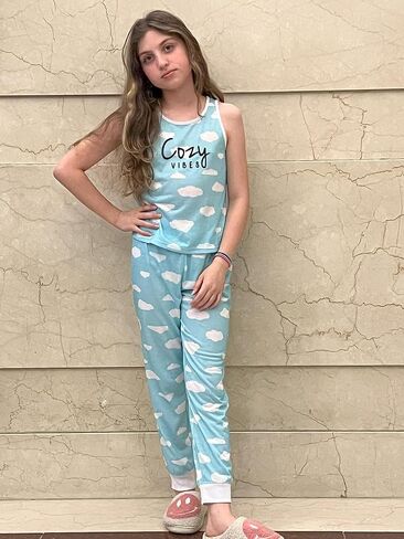 طقم بيجامات للفتيات من US Angels - مريح وناعم - بيجامات بناتي مقاس 10-12، مقاس pjs للفتيات 14-16، ملابس نوم للفتيات مقاس 7-8 in Kuwait