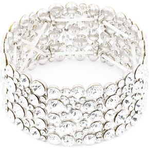 Lavencious Round Shape Rhinestones Hollow Stretch Bracelet Party Jewelry for Women in Kuwait