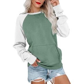 Ovanviso Womens Long Sleeve Sweatshirt Casual Crewneck Cute Pullover Tops Lightweight Sweatshirt with Pocket in Saudi Arabia