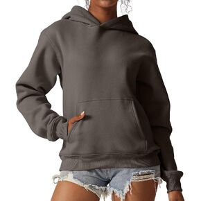 QINSEN Women's Fleece Hoodies Casual Long Sleeve Pullover Sweatershirts