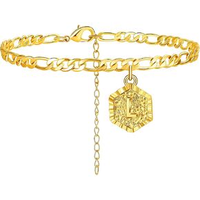Sora Tuki Ankle Bracelets for Women Silver Initial Anklet Gold Letter Anklet with Initials Silver Anklets for Women Gold Anklet Bracelets Initial Jewelry