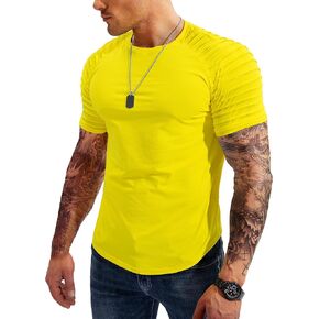 Pinkbomb Men's Muscle T-Shirts Fashion Tee Short Sleeve Athletic Workout Gym Slim Fit T Shirts for Men