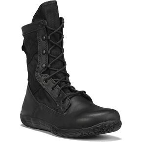 Tactical Research Mini-Mil TR102 8 Inch Minimalist Tactical Boots for Men - Lightweight and Breathable Black Leather with Slip-Resistant Vibram Outsole