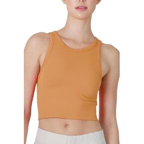 NIKIBIKI Women Seamless Chevron High Neck Crop Top, Made in U.S.A, One Size
