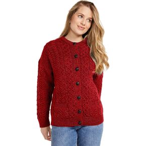 Aran Woollen Mills Achill Island Aran Cardigan for Women, 100% Merino Wool, Authentic Irish Knit Cardigan, Made in Ireland in Kuwait