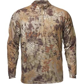 Kryptek Men's Valhalla 2 Long Sleeve Half Zip, Lightweight Camo Hunting Shirt