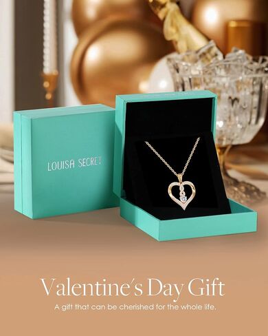 LOUISA SECRET Birthstone Heart Necklaces for Women, 18k Gold Plated and 925 Sterling Silver Infinity Forever Love Pendant Necklaces, Birthday Anniversary Jewelry Gift for Her Mama Wife Mom in Kuwait
