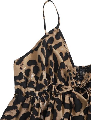 SweatyRocks Women's Plus Dalmatian V Neck Camisole Shirred Knot Peplum Cami Top in Saudi Arabia
