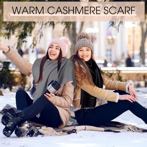 Suhine 8 Pcs Blanket Scarf Warm Soft Cashmere Shawl Thickened Winter Long Scarf with Tassel Edge, 13.8 x 78.8 Inch in Saudi Arabia