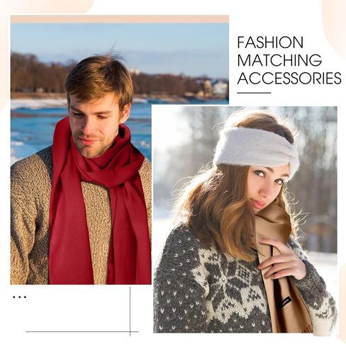 Suhine 8 Pcs Blanket Scarf Warm Soft Cashmere Shawl Thickened Winter Long Scarf with Tassel Edge, 13.8 x 78.8 Inch in Saudi Arabia