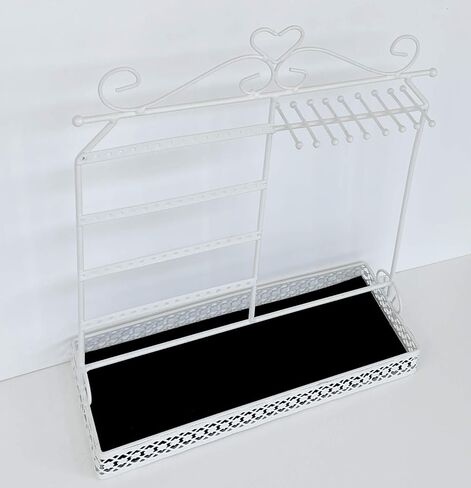 حامل أقراط iFavor123 منظم مجوهرات وقلادة وحامل جداري وحامل عرض كلاسيكي أسود (فضي) in Kuwait