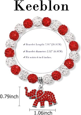 Sorority Paraphernalia Gift for Women Girls 1913 Greek Sorority Bracelet Red Elephant Charm Bracelet Sisterhood Graduation Jewelry in Kuwait