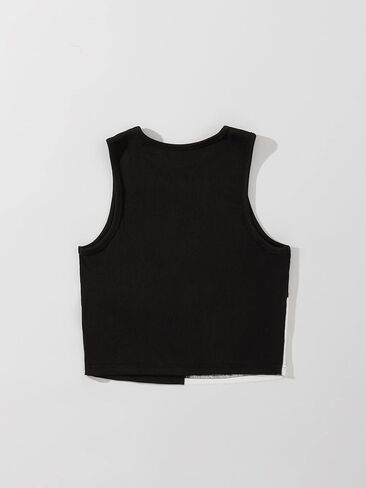 قميص بدون أكمام نسائي من Verdusa ذو ألوان متعددة ورقبة دائرية وبدون أكمام in Kuwait