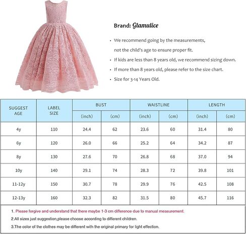 Glamulice Full Lace Flower Girls Dress Long A Line Bridesmaid Wedding Tulle Dresses Birthday Formal Party Ball Gown in Kuwait