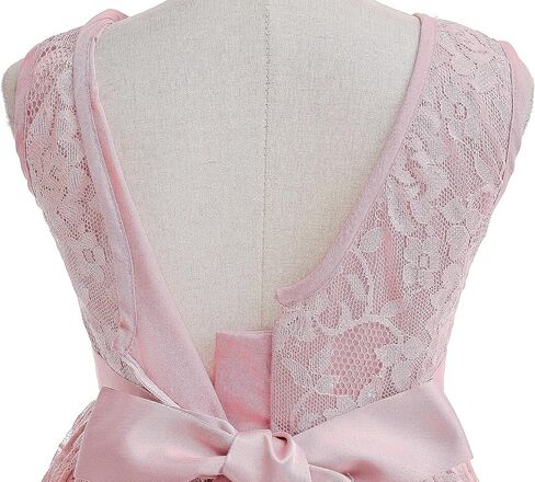 Glamulice Full Lace Flower Girls Dress Long A Line Bridesmaid Wedding Tulle Dresses Birthday Formal Party Ball Gown in Kuwait