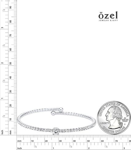 OZEL – Cuff Bracelets for Women – 18K Real Gold Plated Cuff Bracelet – Colorful Crystal Gold Cuff Bracelets for Girls (Green/Clear/Black/Pink Opal/Green Opal/White Opal) in Kuwait