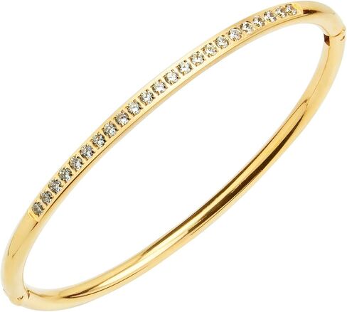 555Jewelry سوار من الفولاذ المقاوم للصدأ وCZ مفصل بيضاوي للنساء in Kuwait