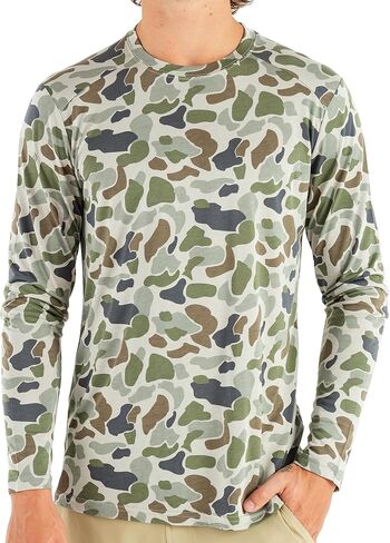 Free Fly Men's Lightweight Long Sleeve Shirt - UPF 20+ Sun Protection, Moisture Wicking, Breathable Bamboo Viscose Shirt in Kuwait