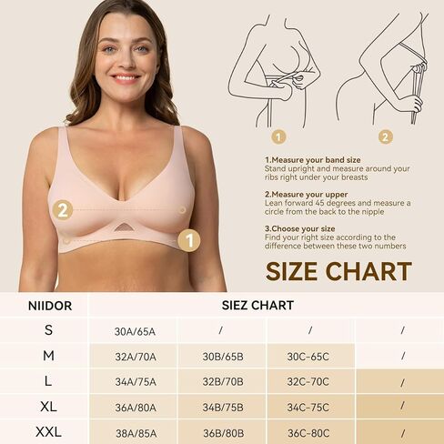 Niidor Seamless Wireless Bra V Neck Invisible Comfort Bra Breathable Wirefree Bralette Thin Soft Everyday Bra for Women in Kuwait