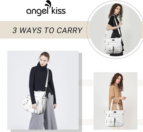 Angelkiss Purses and Handbag for Women Soft Leather Hobo Bags Satchel Shoulder Bags Ladies Tote Crossbody Bag in Kuwait