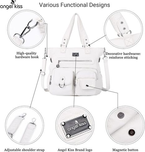 Angelkiss Purses and Handbag for Women Soft Leather Hobo Bags Satchel Shoulder Bags Ladies Tote Crossbody Bag in Kuwait