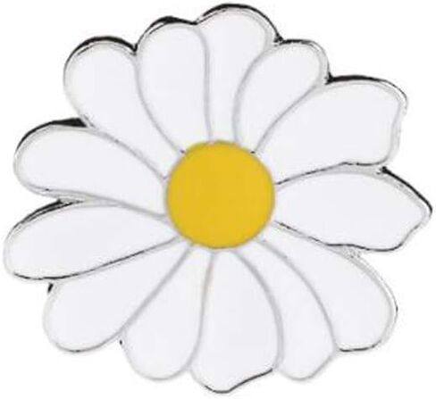 Cute Metal Badge White Daisy Flower Spring Enamel Lapel Pin Brooches in Saudi Arabia