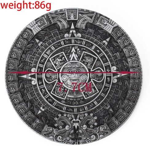 Aztec Calendar Belt Buckle for Men Aztec Mayan Indian Calendar Vintage Aztec Calendar Round Western Cowboy in Kuwait
