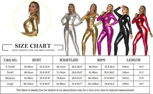 Panegy Women's Metallic Leotard Mesh Front Leather Bodysuit Jumpsuit with Chains in Kuwait